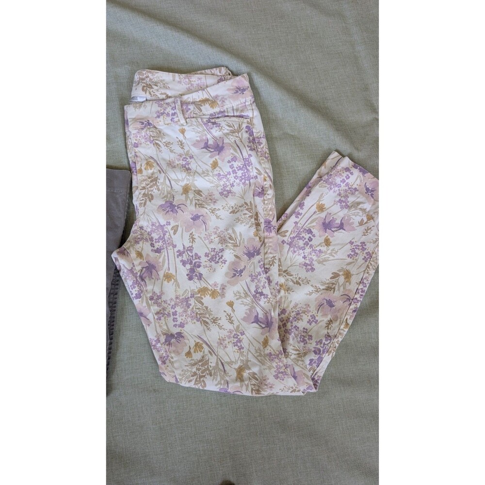 Old Navy Women's Pixie Pants Size 4 2-pack Gray and Floral Print Skinny Ankle - Picture 7 of 9